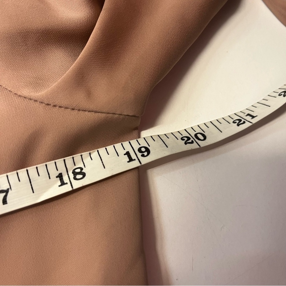 L’Academie Cadet Blazer Buttoned Long Sleeve Mini Dress in Brown Satin, size S - Picture 14 of 15